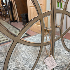 Mirrored Contemporary Style Bar Cabinet with Interlocking Circle Motif Sku: 033222