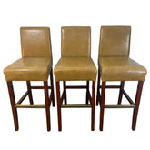 Holly Hunt For Palecek Set of 3 Barstools Caramel Leather, Sku 033234