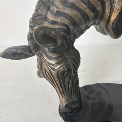Mark Hopkins Artist Limited Edition Bronze Sculpture: "Watering Hole" - Three Zebra Heads, Sku 033250
