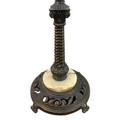 Brass Floor Lamp with Natural Onyx Detail, Sku: 033123