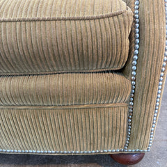 Milling Road, Division of Baker Gold Chenille Ribbed Fabric and Nailhead Detail Armchair, Sku 033228