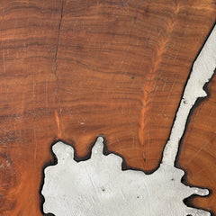 Alder & Tweed Coffee Table with Three Stainless Peg Legs R:800 Molten Metal, Sku 033019