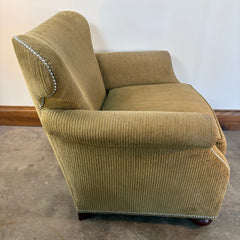 Milling Road, Division of Baker Gold Chenille Ribbed Fabric and Nailhead Detail Armchair, Sku 033228