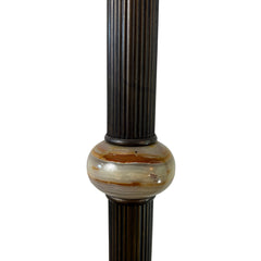 Brass Floor Lamp with Natural Onyx Detail, Sku: 033123