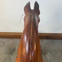 Vintage Wooden Rocking Horse with Horse Hair Tail, Sku 033227