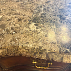 Leather Chassis Bombay Style Chest Marble Top, Sku: 033271