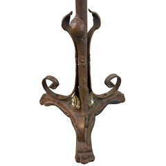 Floor Lamp with Pressed Metal Leaf Motif, 20's, Sku: 033124