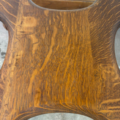 Oak Parlor Table, Vintage, Scalloped Detail on Apron, Stretcher Shelf, Sku: 033136