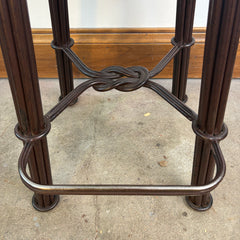 Leather and Iron Counter Height Stool with Branding, Sku 033023