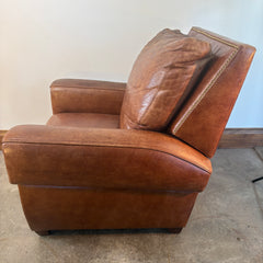 Brown Leather Recliner Brass Nail Head Detail, Sku 033230