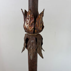 Floor Lamp with Pressed Metal Leaf Motif, 20's, Sku: 033124