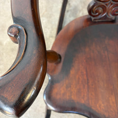 Hubbard & Eldredge Antique Mahogany Rocker with Carved Flower Detail, Sku 033294