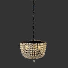 Chandelier with Glass Beads - Flush Mount, 3 Candle Lights, Sku: 033114