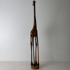 Hand Carved and Painted Wood Giraffe from Zimbabwe, Sku: 033203