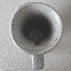 Set of Eight White Pottery Horn Cups, Sku 033012