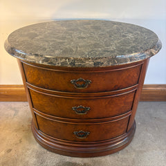 Thomasville Marble Top Oval Three Drawer Chest, Sku 033267