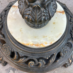 Brass Floor Lamp with Natural Onyx Detail, Sku: 033123