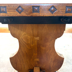 Vintage Trestle Table with Bowtie Joinery and Mortise & Tenon Base, Sku: 033112