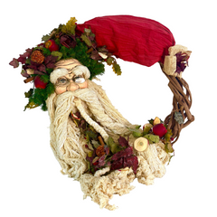 Wreath with Christmas Santa, Custom Made, Hand Painted Face, Sku, 032992
