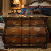 Leather Chassis Bombay Style Chest Marble Top, Sku: 033271