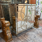 Mirrored Contemporary Style Bar Cabinet with Interlocking Circle Motif Sku: 033222