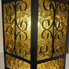 Vintage Spanish Revival Amber Pendant Lamp, Sku 033128