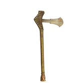 Antique African Kuba carved wood & copper Ceremonial axe