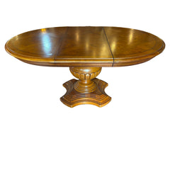 Oval Top Parquet Detail Single Pedestal Base 2 Legs, Sku: 033272