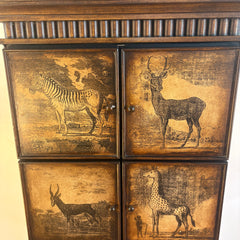 Tall Animal Themed 10 Door Cabinet with Woven Sides, Sku 033256