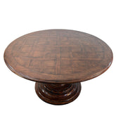 Bausman & Co. Parquet Style Top on Turned Single Pedestal Base, Sku 033231