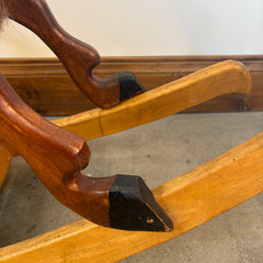 Vintage Wooden Rocking Horse with Horse Hair Tail, Sku 033227