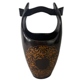 Decorative Vase with Handle, Cast in Resin, Ornate Design, Sku: 033205