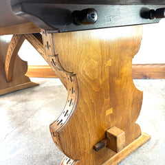 Vintage Trestle Table with Bowtie Joinery and Mortise & Tenon Base, Sku: 033112