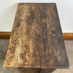 Primitive Wood Cabinet with Distressed Paint, Blue Doors, Sku 033024