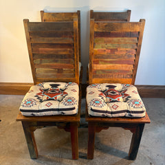 Shutter Back Style Side Chairs Primitive Reclaimed Wood, Handcrafted, Set of 4, Sku 033261