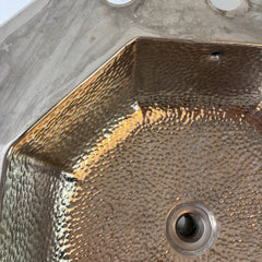 Hammered Nickel Sink Octagon, Under-mount #113, Sku 033049