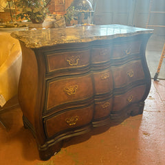 Leather Chassis Bombay Style Chest Marble Top, Sku: 033271