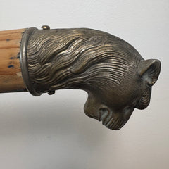 Antique French Sedan Chair Converted to Coffee Table, Wood Metal, Glass, Sku 032977