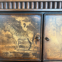 Tall Animal Themed 10 Door Cabinet with Woven Sides, Sku 033256