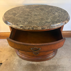Thomasville Marble Top Oval Three Drawer Chest, Sku 033267