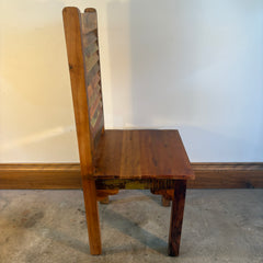 Shutter Back Style Side Chairs Primitive Reclaimed Wood, Handcrafted, Set of 4, Sku 033261