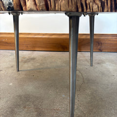 Alder & Tweed Coffee Table with Three Stainless Peg Legs R:800 Molten Metal, Sku 033019