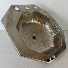 Hammered Nickel Sink Octagon, Under-mount #113, Sku 033049