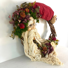 Wreath with Christmas Santa, Custom Made, Hand Painted Face, Sku, 032992