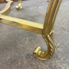 Hollywood Regency Scalloped Brass & Glass Coffee Table, Sku 033125