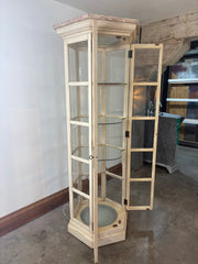 Curio Cabinet, Hexagon, Three Shelves, Beveled Glass with Lighting, Sku: 032967