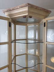 Curio Cabinet, Hexagon, Three Shelves, Beveled Glass with Lighting, Sku: 032967