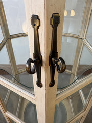 Curio Cabinet, Hexagon, Three Shelves, Beveled Glass with Lighting, Sku: 032967