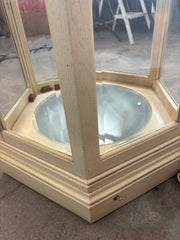 Curio Cabinet, Hexagon, Three Shelves, Beveled Glass with Lighting, Sku: 032967