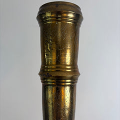 Pair of Large Brass Candlesticks with Drip Plate. Sku, 032982